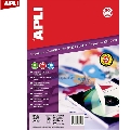 Etichete autoadezive multimedia Apli  10 coli/set  CD/DVD  diam ext/int 117/18 mm  50 buc