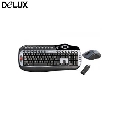 Kit tastatura cu mouse Delux DLK-8000GO+M315GL  Office  Wireless  Black/blue  USB