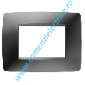 PLACA (RAMA) ORNAMENT GEWISS CHORUS ONE, 3 MODULE, NEGRU