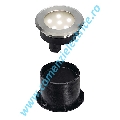 DASAR FLAT LED alb cald LED cu otel inoxidabil cover