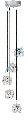 Pendul Crackle 8255-5CC crom/alb 5x33W G9