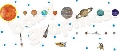 Sticker perete Planete Sistem Solar -  BBG013 BBG013
