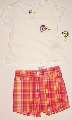 Tricou cu pantalon scurt in carouri - 12596 12596