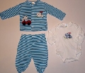 Set pijamalute pentru bebelusi in dungi albastre- 14325 14325