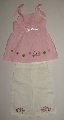 Pantalon alb cu maiou roz - 7355_1 7355_1