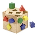 Cub din lemn cu forme de sortat - OKEMD0575 OKEMD0575