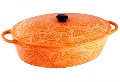 Cratita ovala cu capac din ceramica 2.6 L Vabene VB-6020050