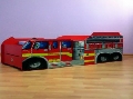 Patut extensibil in forma de masina pompieri cu sertar 164x88 cm - COS067
