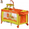 Patut pliant cu 2 nivele si mini-carusel Sleeper Deluxe orange - BBBBGO-4204