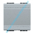 BUTON CU REVENIRE 10AX 2 MODULE BORNE CU SURUBURI BASCULANT ALUMINIU LIVING LIGHT BTICINO