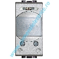 COMUTATOR CU DETECTOR PASIV DE MISCARE IN INFRAROSU 1 MODUL ALUMINIU LIVING LIGHT BTICINO