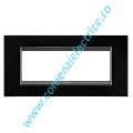 PLACA (RAMA) ORNAMENT GEWISS CHORUS LUX METAL, 6 MODULE, NEGRU MONOCROM