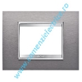 PLACA (RAMA) ORNAMENT GEWISS CHORUS LUX OTEL, 3 MODULE, INOX PERIAT