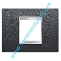 PLACA (RAMA) ORNAMENT GEWISS CHORUS LUX PIELE, 2 MODULE, NEGRU