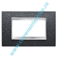 PLACA (RAMA) ORNAMENT GEWISS CHORUS LUX PIELE, 4 MODULE, NEGRU