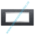 PLACA (RAMA) ORNAMENT GEWISS CHORUS LUX PIELE, 6 MODULE, NEGRU
