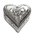Caseta-inima de bijuterii argintata
