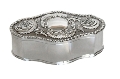 Caseta ovala argintata pentru bijuterii