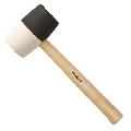 CIOCAN CAUCIUC BICOLOR CU MANER LEMN 49MM / 340G