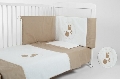 Lenjerie 3 piese cu broderie 120 x 60 Somn Usor BebeDeco, Alb cu Bej