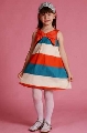 Rochie cu dungi multicolore si funda 1332 Art Limited, 8 ani