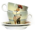 Set cani cu farfurii pentru ceai sau cafea