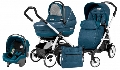 Carucior 3 in 1 Book Plus Black and Silver Completo SL Peg Perego, Saxony Blue