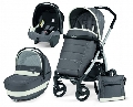 Carucior 3 in 1 Book Plus Black and Silver Completo SL Peg Perego, Ascot