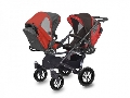 Carucior 3 in 1 pentru Gemeni Twinni MyKids, Mexican Red