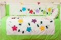 Lenjerie patut 4 piese 70 x 140 cm Flori brodate Kids Decor, Verde