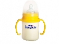 Biberon cu manere si tetina din silicon Wide Neck PP 150 ml Bambino, Galben