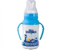 Biberon cu manere si tetina din silicon Natural PP 150 ml Bambino, Albastru