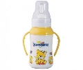 Biberon cu manere si tetina din silicon Natural PP 150 ml Bambino, Galben