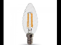 Bec LED Filament,4 w,E14,lumina calda,bulb sticla tip lumanare curbat