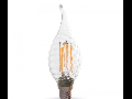 Bec LED Filament,4 w,E14,lumina rece,bulb sticla tip flacara lumanare curbat