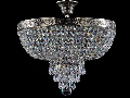 Candelabru Diamant Crystal Palace 5 becuri dulie normala E27 230V Diam. 40cm, H43 cm,Nichel