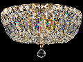 Candelabru Diamant Crystal Basfor 3 becuri dulie E14, 230V,D.30cm, H.20 cm,Auriu