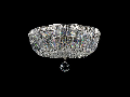 Candelabru Diamant Crystal Basfor 3 becuri dulie E14, 230V,D.30cm, H.20 cm,Nichel
