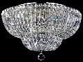 Candelabru Diamant Crystal Basfor 12 becuri dulie E14, 230V,D.46cm, H.32 cm,Nichel