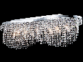 Candelabru Diamant Crystal Toils,7 bec dulie E14, 230V,D.93cm, H.28 cm,Nichel