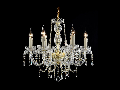 Candelabru Diamant Crystal Adel,6 becuri dulie E14, 230V,D.59cm, H.58 cm,Auriu