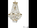 Candelabru cu margele din cristal si elemente decorative octogonale 9x40W Auriu