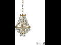Candelabru cu margele din cristal si elemente decorative octogonale 4x40W Auriu