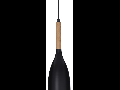 Pendul Manhattan, 1 bec, dulie E14, D:110mm, H:500/1440mm, Negru cu insertie de lemn natural
