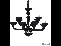 candelabru Casanova, 12 becuri, dulie E14, D:890 mm, H:750/1650 mm, Negru