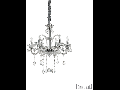 candelabru Colossal, 6 becuri, dulie E14, D:660 mm, H:700/1800 mm, Transparent