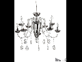 candelabru Camelia, 11 becuri, dulie E14, D:750 mm, H:800/1350 mm, Fumuriu