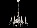 Candelabru  House Templiers,6 x E14, 230V, D.65cm,H.56 cm,Alb