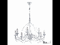 candelabru Corte, 8 becuri, dulie E14, D:800 mm, H:800/1150 mm, Alb antic