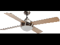 Lustra  cu ventilator 2 becuri E27 3 viteze Cross Nichel 122cmx30-44cm
